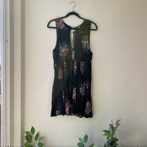 Free People Lovely Day Black Floral Print Dress